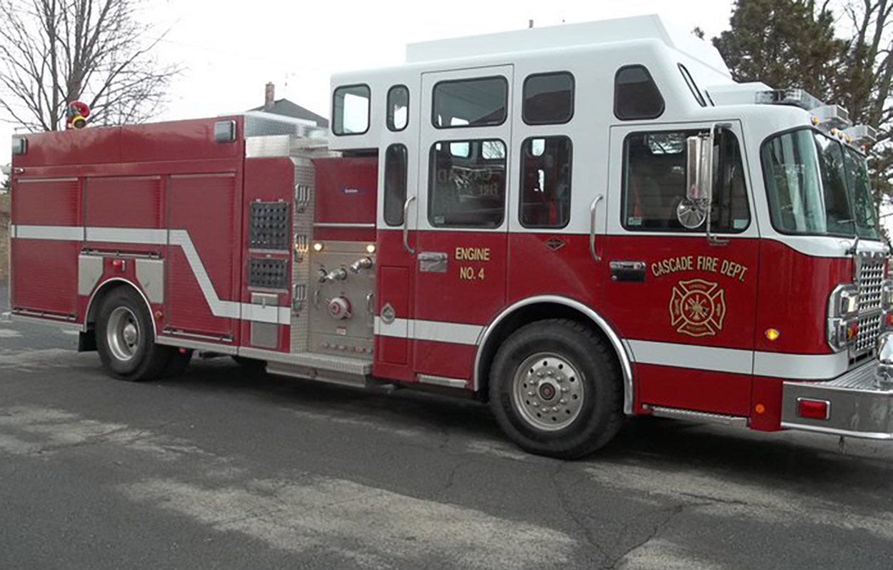 fire station and fire trucks