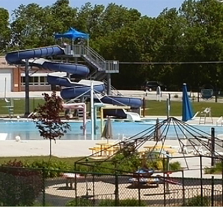 Big slide at pool
